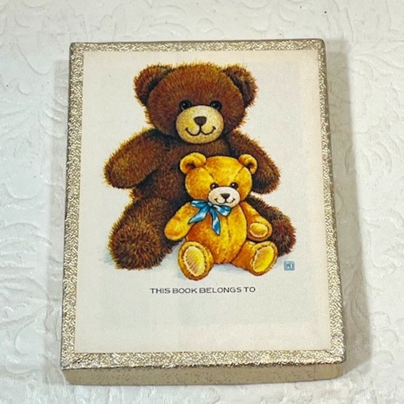 VTG 80's Teddy Bear Decorative Book Labels Bookplates Gummed Box of 23 - Picture 1 of 8